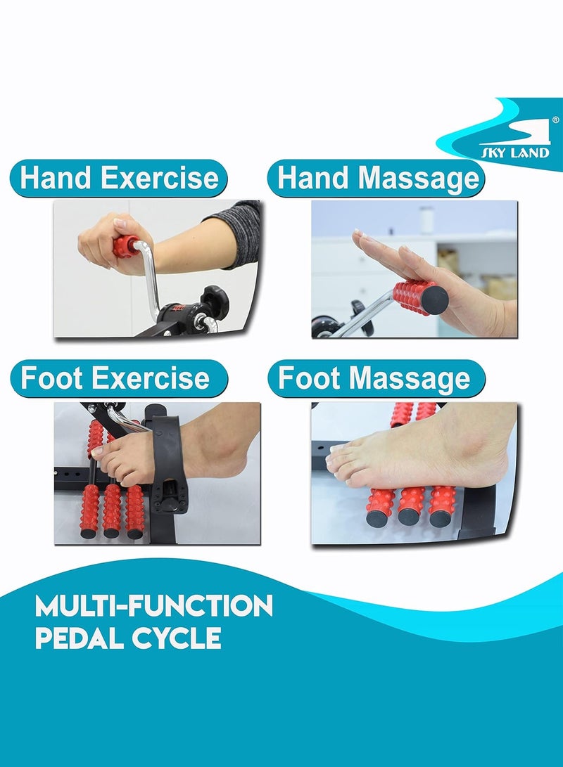 سكاي لاند جهاز سكاي لاند المحمول متعدد الاستخدامات للدراجات الهوائية للذراعين والساقين مزود بشاشة LCD وبكرات تدليك EM-1862 أسود-أحمر - Image 5