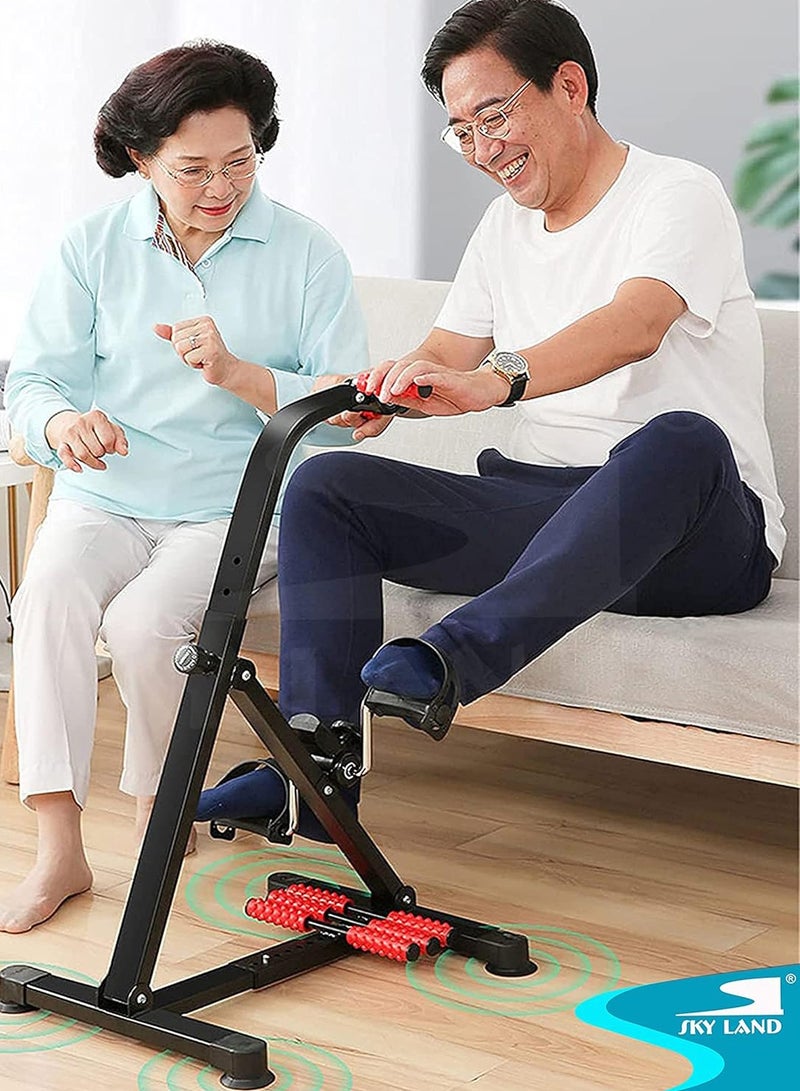 سكاي لاند جهاز سكاي لاند المحمول متعدد الاستخدامات للدراجات الهوائية للذراعين والساقين مزود بشاشة LCD وبكرات تدليك EM-1862 أسود-أحمر - Image 2