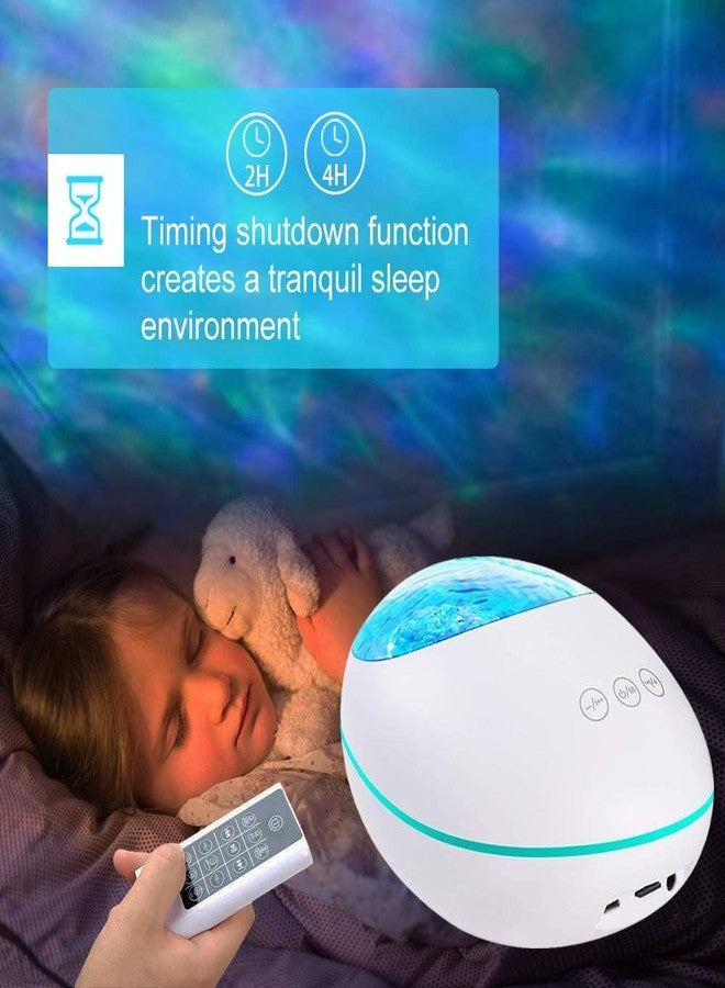 Abhsant Ocean Color Changing Wave 8 Lighting Modes, Party Decorations Night Light Projector (White) - Image 3