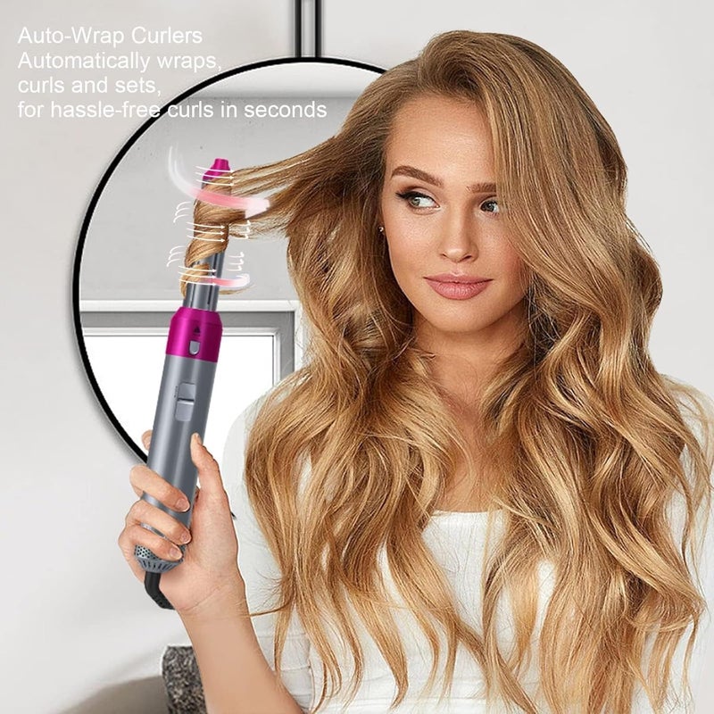 Drumstone Pro 5in1 Hair Dryer Brush Styler Volumizer Hot Air Brush with Interchangeable Heads for Drying Curling Straightening Comb OneStep for All Hair Types - Image 3