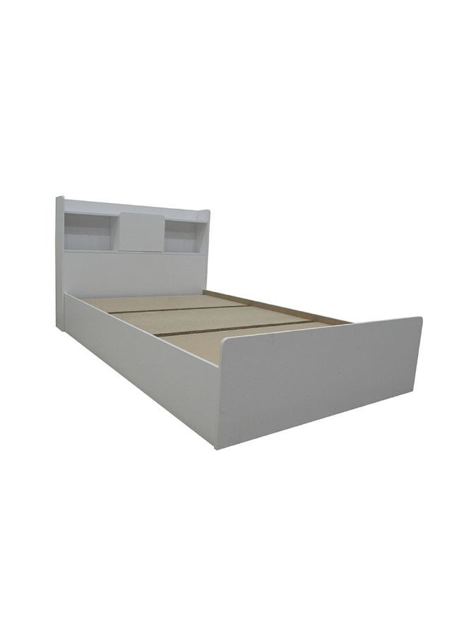 DANUBE HOME Supreme 120X200 Young Bed With Storage And Foil Lamited Strong And Sturdy Modern Design Wooden Single Bed Frame Furniture Quiet And Comfortable Beds - White - Image 3