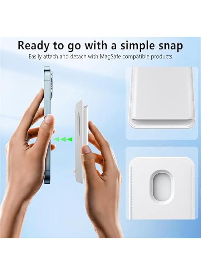 for MagSafe Wallet Magnetic Wallet Phone Card Holder for 16 Pro Max/16 Plus/16 Pro/16/15 Pro Max/15 Pro/15 Plus/15, for iPhone 14 Pro Max/14 Plus/14 Pro/14/13, RFID Leather, White  - Image 5