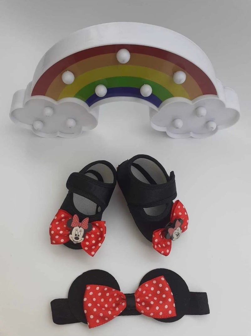 Bilge Trend Minnie Mouse Baby Booties and Bandana Set  - Image 1