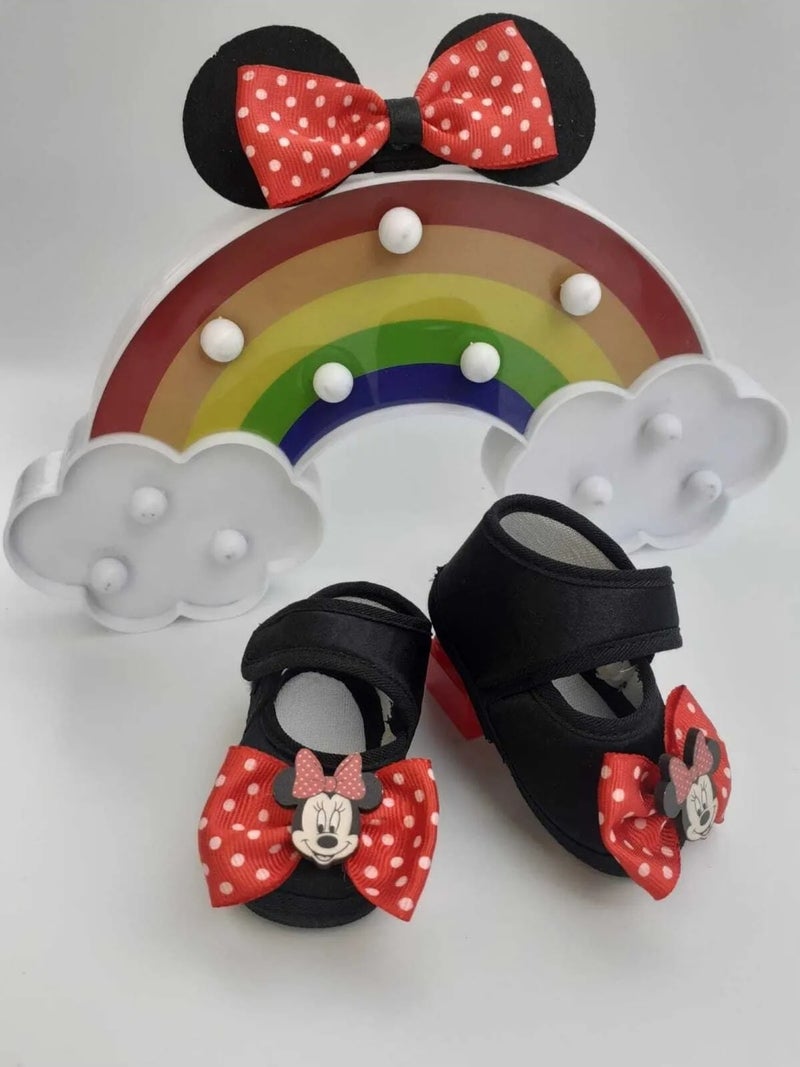 Bilge Trend Minnie Mouse Baby Booties and Bandana Set  - Image 2