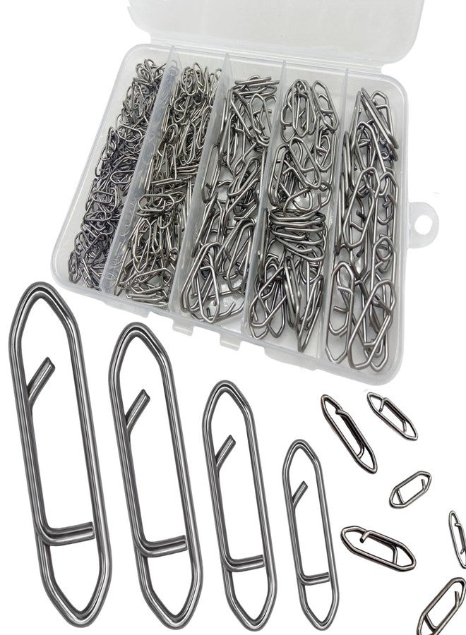 DAMIDEL 260Pcs/Box Stainless Steel Fishing Power Speed Clips (S:100Pcs,M:100Pcs,L:100Pcs) High Strength Fishing Connector Swivels Snaps for Quick Change Fishing Lure Tackle Saltwater Freshwater - Image 1