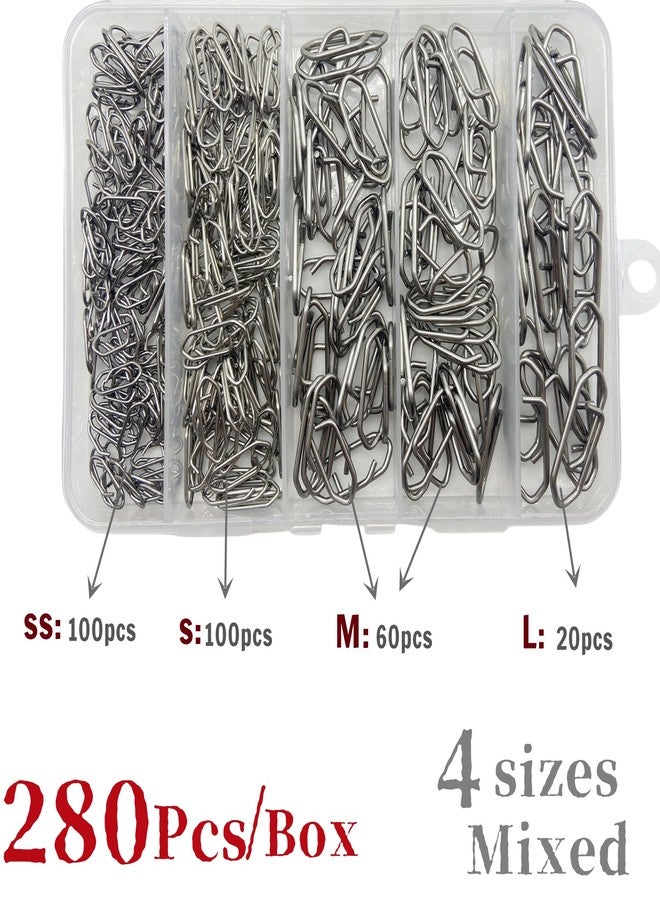 DAMIDEL 260Pcs/Box Stainless Steel Fishing Power Speed Clips (S:100Pcs,M:100Pcs,L:100Pcs) High Strength Fishing Connector Swivels Snaps for Quick Change Fishing Lure Tackle Saltwater Freshwater - Image 2