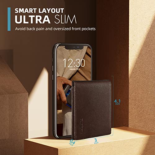 RUNBOX Wallet for Men and Women Slim Rfid Leather 2 ID Window With Gift Box - Image 3