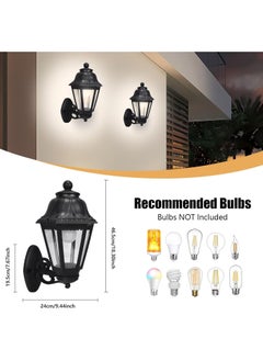SP SUPER POWER Outdoor Black Wall Lights, Plastic Outdoor Light Fixture with E27 Socket, Exterior Waterproof Wall Lamp with Clear Lampshade, Outside Porch Lights for Garden, Patio, Pathway  - Image 5
