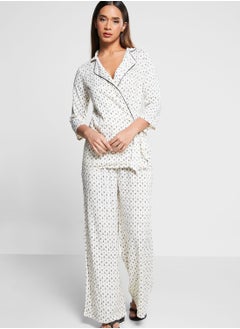 indya Printed Wrap Top & Pants Set  - Image 1
