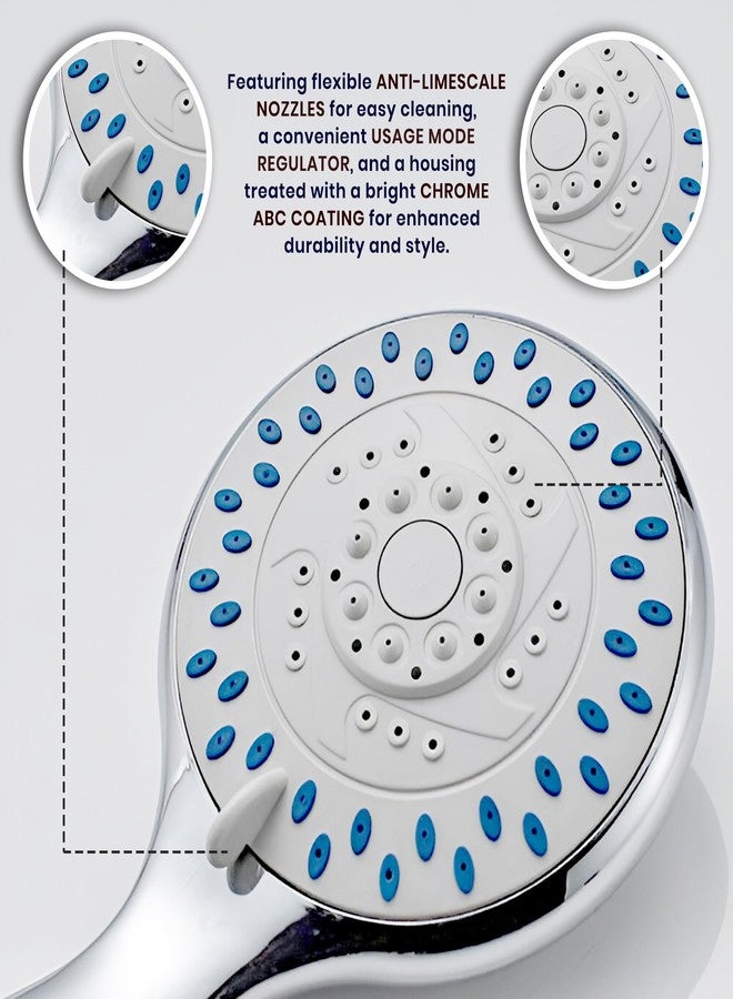 iBELL 3-Function Hand Shower for Bath | Water-Saving Rain Shower Head | Anti-Clog Nozzle| Chrome Finish with Silica Gel Outlet | Includes 150 cm Stainless Steel Hose | Bathroom Accessories IBL 90-AB - Image 3