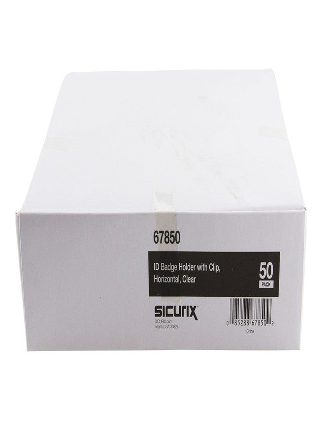 SICURIX(R) Standard Badge Holders, Horizontal, Clip, 50 Pack, Clear - Image 4