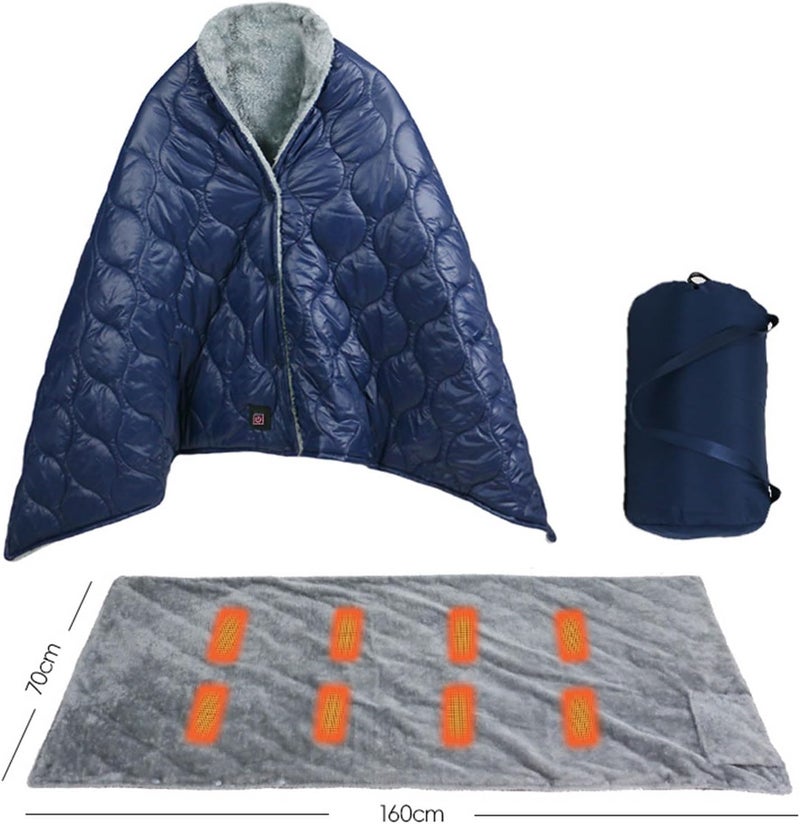 Backpacking Warmed Blanket USB Run 160x70cm 3 Modifiable Temperatures Dense Pliable Water Immune Plan Dense USB Travel Blanket for Cold Weather - Image 3
