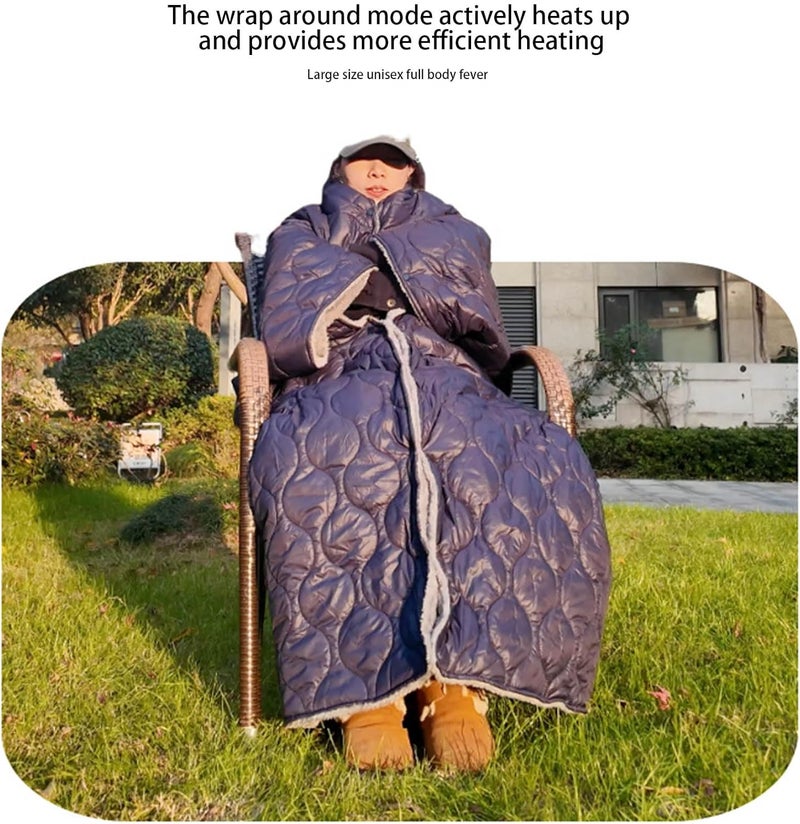 Backpacking Warmed Blanket USB Run 160x70cm 3 Modifiable Temperatures Dense Pliable Water Immune Plan Dense USB Travel Blanket for Cold Weather - Image 4