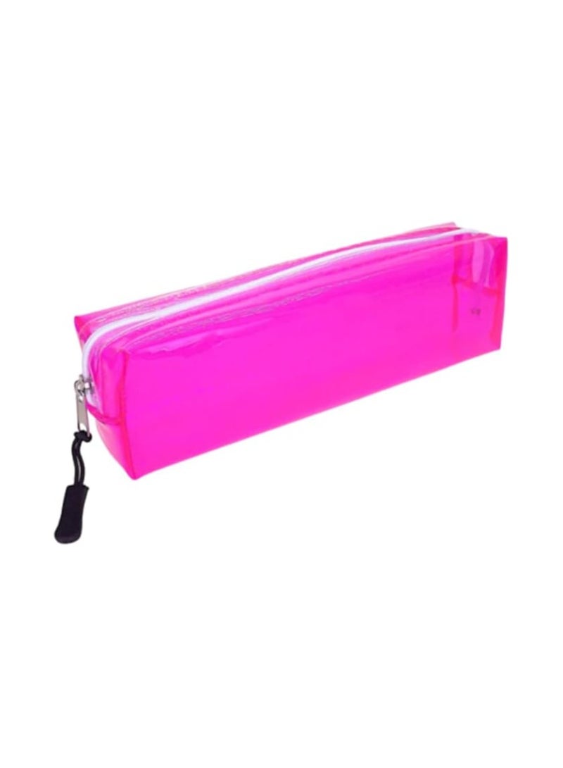 ium Candy Colored Small Transparent Pencil Bag Student Simple Plastic Stationery Bag, Women Cosmetics Bag, Travel Cosmetics Case, Easy to Store Compact size - Image 1