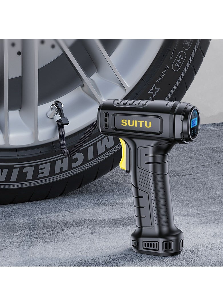 SUITU - Digital Car Tyre Inflator Air Compressor with Auto Stop and LED Light 12V Fast Portable Air Pump for Car Bicycle Motorcycle Ball Air Mattress - Image 1
