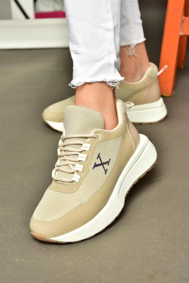 فوكس شوز P848531504 Beige Fabric Women's Sports Shoes