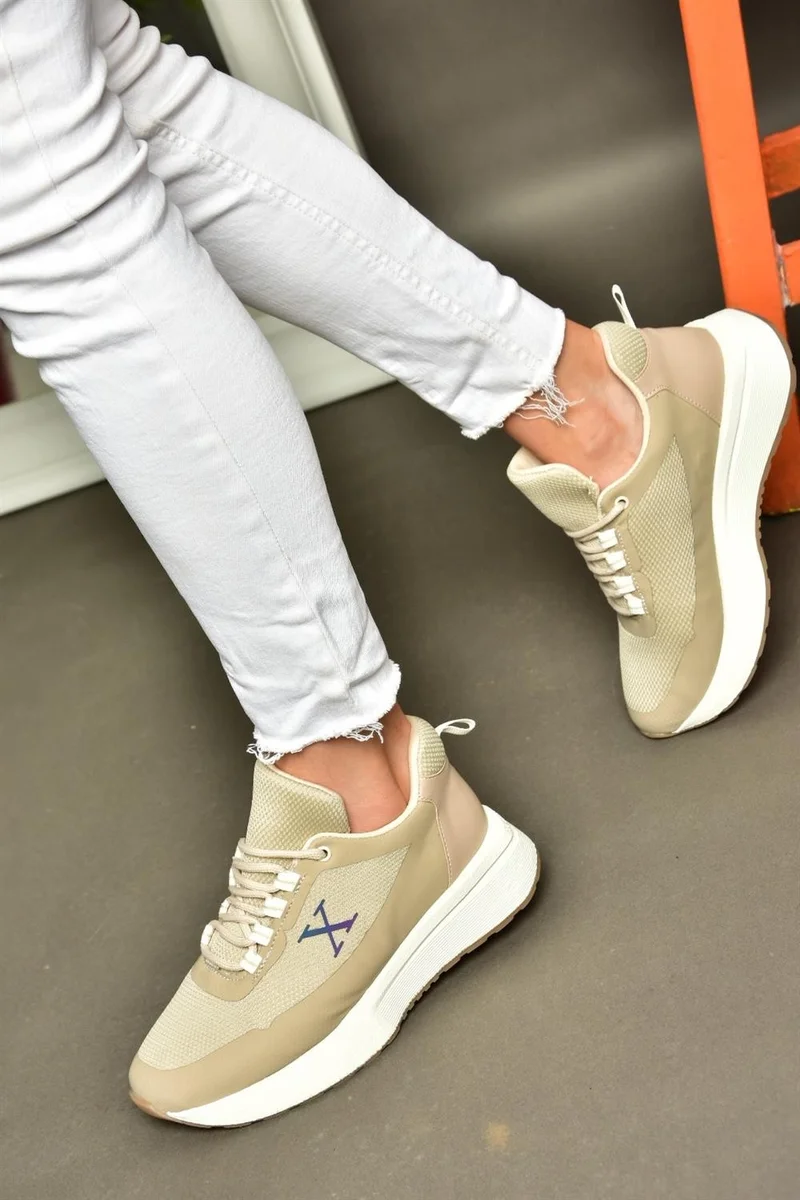 فوكس شوز P848531504 Beige Fabric Women's Sports Shoes