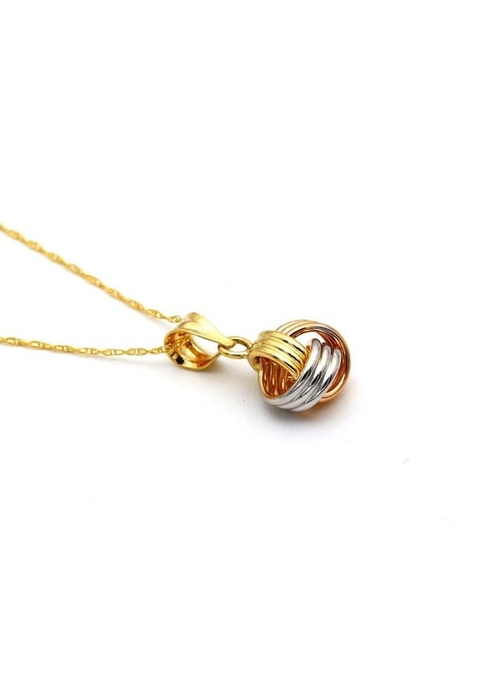 Gold Zone - Real Gold 3 Color 4 Ring Twisted Necklace GL6374 CWP 1697 - Image 1