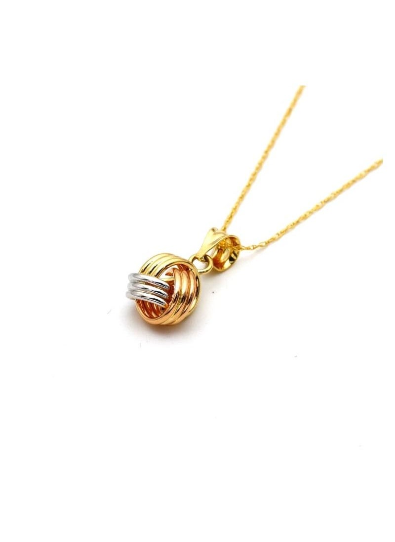 Gold Zone - Real Gold 3 Color 4 Ring Twisted Necklace GL6374 CWP 1697 - Image 1