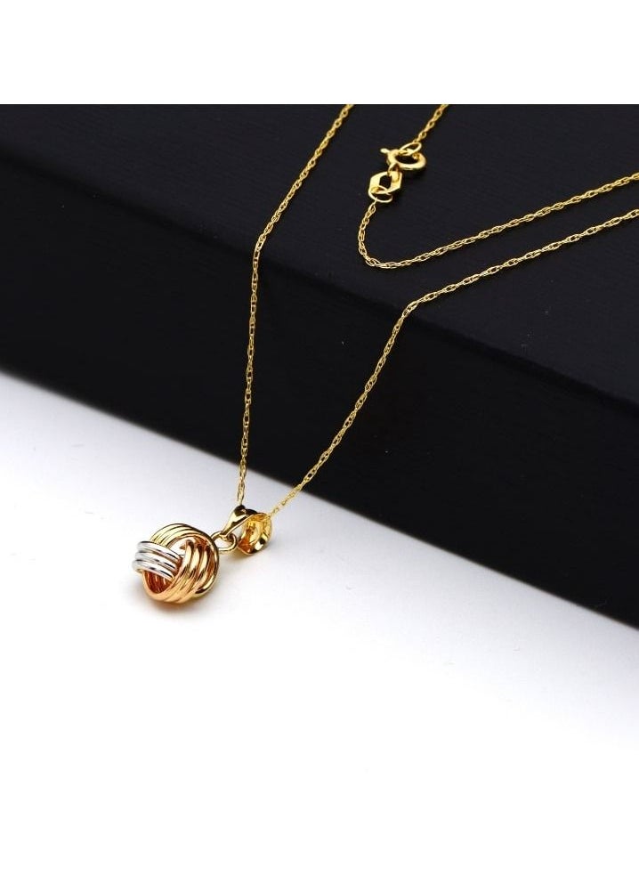 Gold Zone - Real Gold 3 Color 4 Ring Twisted Necklace GL6374 CWP 1697 - Image 1
