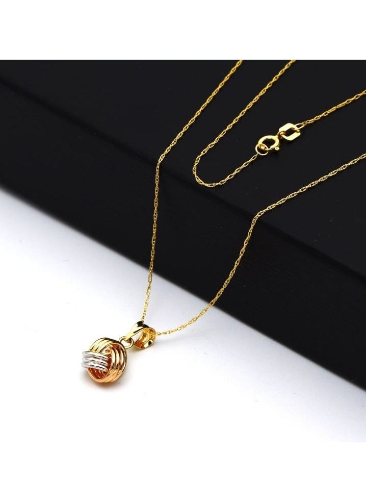 Gold Zone - Real Gold 3 Color 4 Ring Twisted Necklace GL6374 CWP 1697 - Image 1