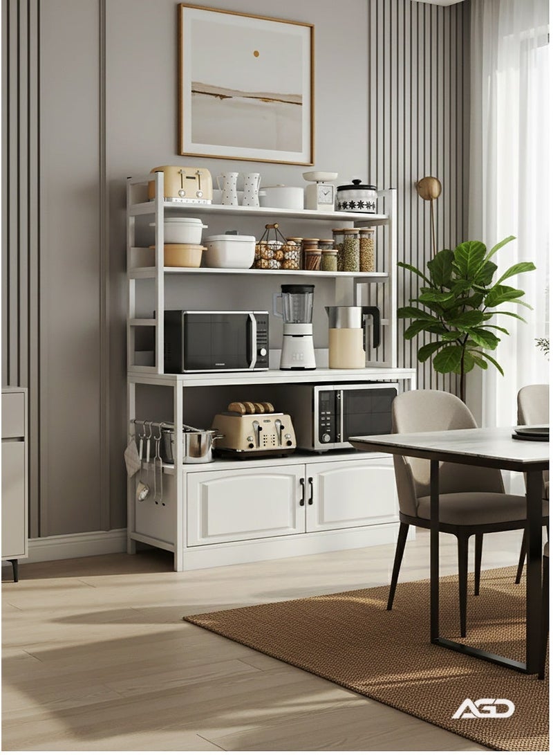 إيه جي دي خزانة تخزين متعددة الأغراض ركن القهوة خزانة جانبية للمطبخ لون أبيض 100 * 40 * 158 سم - Image 3