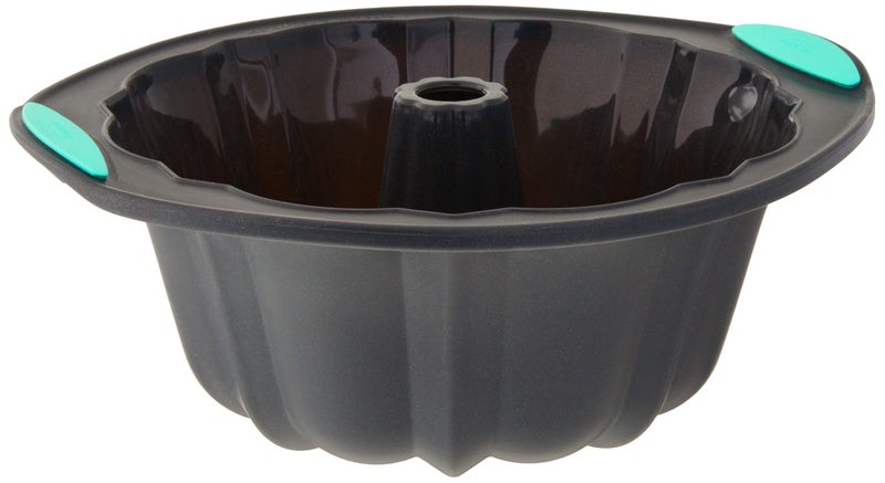 Trudeau 05115204M Structured Silicone Fluted Bundt pan Grey  Mint