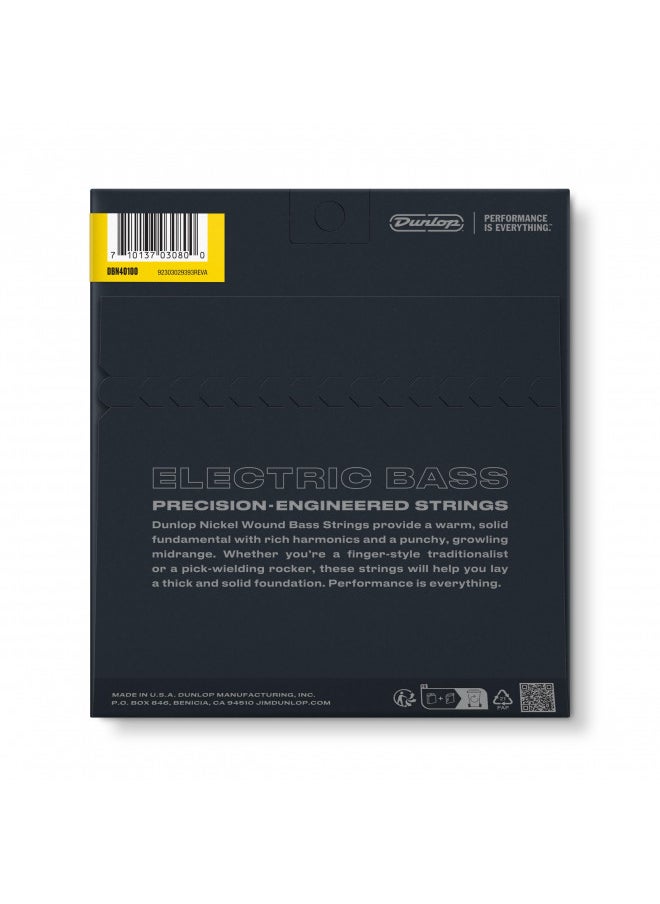 JIM DUNLOP JIM DUNLOP DBN40100 Nickel Wound Bass Strings, Light, .040.100, 4 Strings/Set  - Image 1