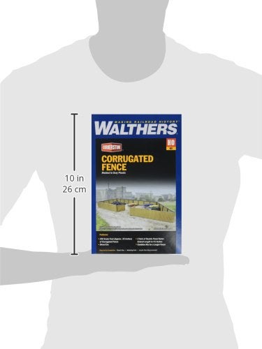 Walthers Cornerstone HO Scale Model Corrugated Fence Kit, 1-1/4" 3.1cm - Image 3