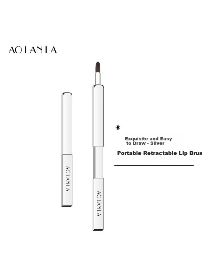 Aolanla Retractable Lip Brush Portable Lipstick Lip Gloss Brush Outline Lip Line Multi-functional Concealer Makeup Brush Single Pack - Image 1