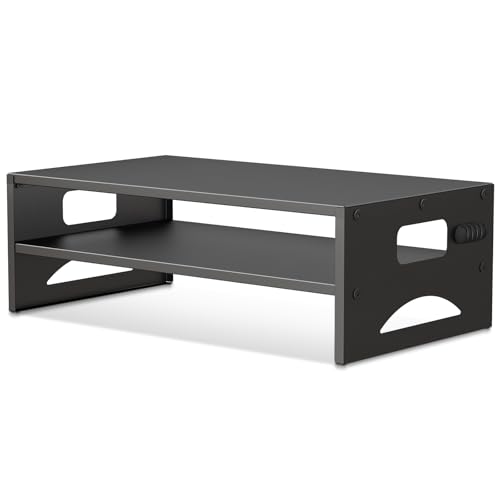 Pholiten Monitor Stand Riser Desktop Stand Computer Stand Ergonomic Design TwoLevel Design Desktop Organization Keyboard Smartphone Storage Printer Stand Display Stand 165 x 93 x 56 - Image 1