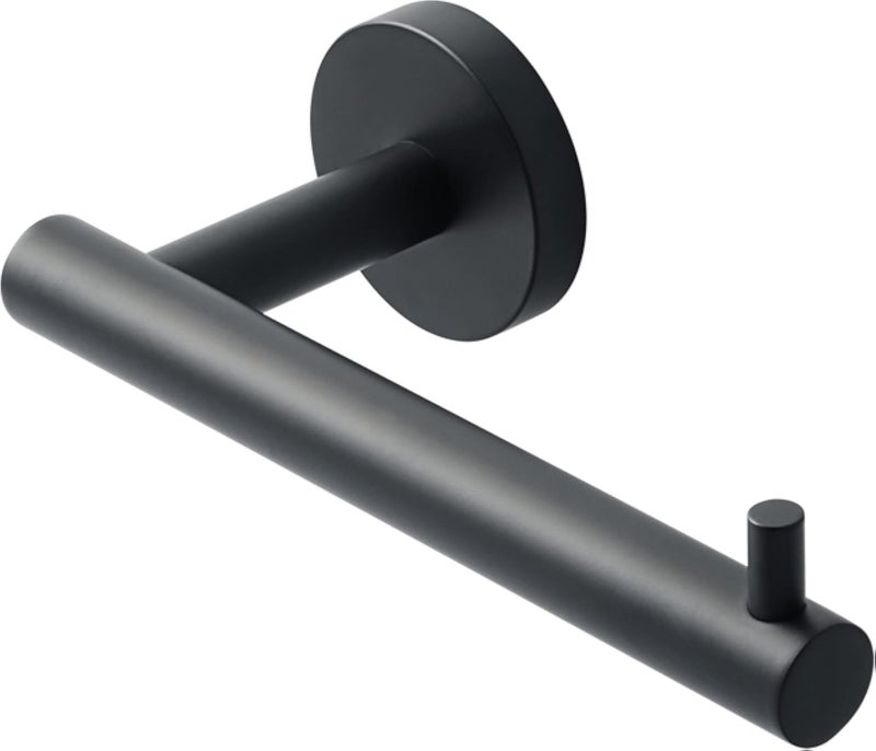 SAYAYO حامل ورق تواليت أسود من سايايو، يُثبت على الحائط، مصنوع من الفولاذ المقاوم للصدأ SUS304، مناسب للحمام والمطبخ، قاعدة دائرية، EGYT6130-B