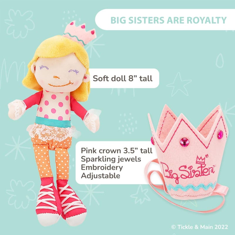 Tickle & Main Big Sister Gift Set - 3-Piece Kit, Multicolor - Includes I Hereby Crown You Storybook & 8-Inch Cloth Doll with Adjustable Felt Crown - Big Sister Gifts for Girls - Image 4