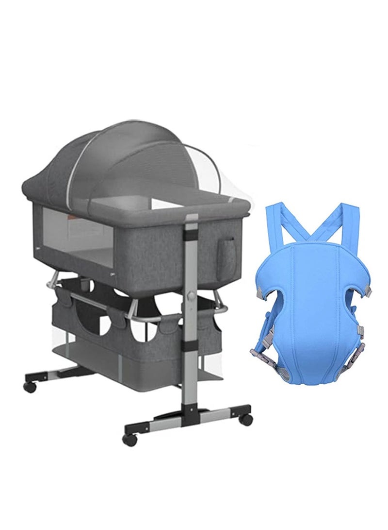 Star Babies - Pack of 2 (Baby bed 3 in 1 with Baby Carrier - Grey/Blue - Image 1