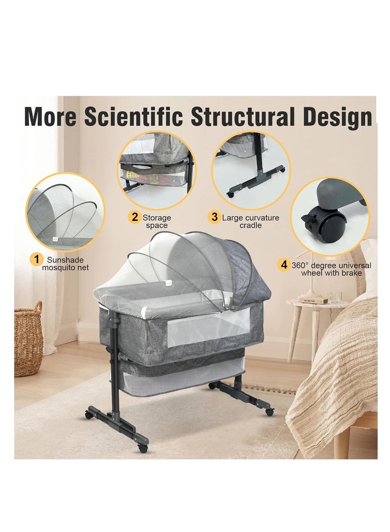 Star Babies - Pack of 2 (Baby bed 3 in 1 with Baby Carrier - Grey/Blue - Image 3