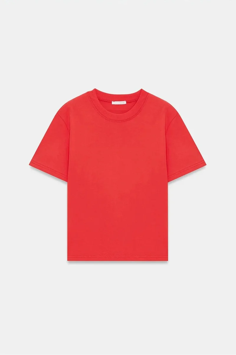 Dilvin Red DILVIN Women's Cotton Crew Neck T-Shirt for Women | Best Price UAE
