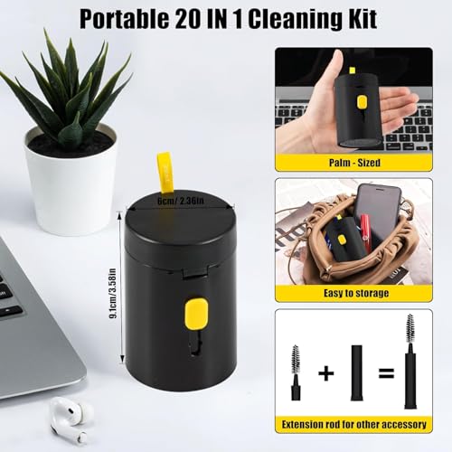 MeRaYo Multipurpose 20 in 1 Electronic Gadget Laptop Cleaner Kit Gadget Laptop Cleaning Kit Combo for Mobile Keyboard Computer Device (Black Color) - Image 5