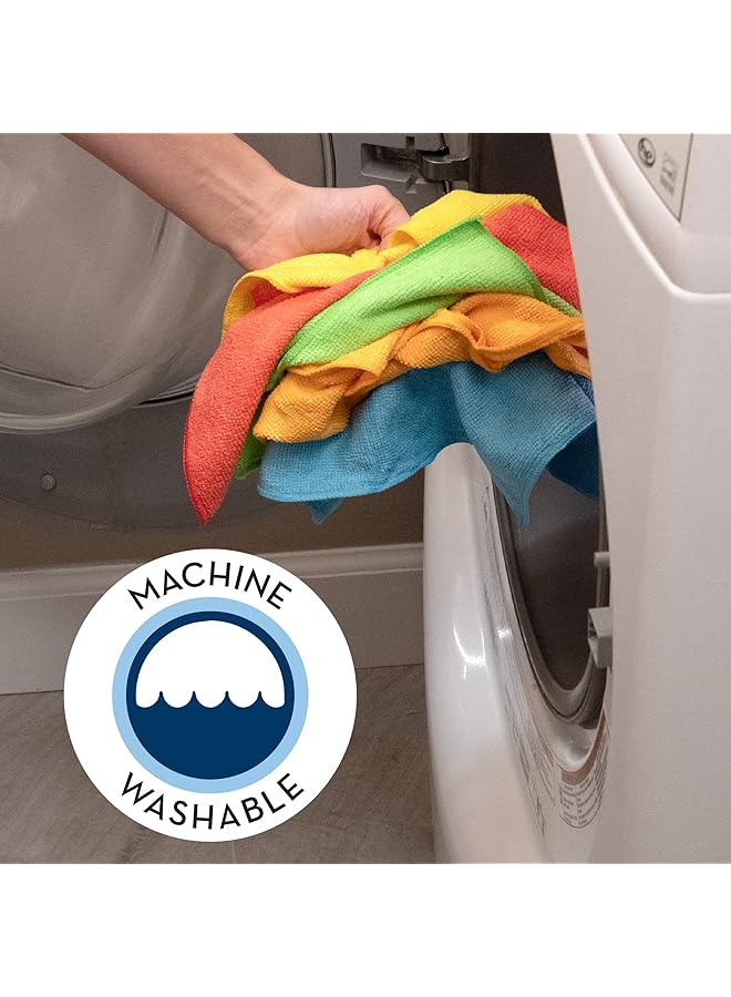 erorex Microfiber Cleaning Cloth For Home Bulk Cleaning Towels For Housekeeping Reusable And Lint Free Cloth Towels For Car Assorted Color 11.5 Inches X 11.5 Inches 50 Pack - Image 5