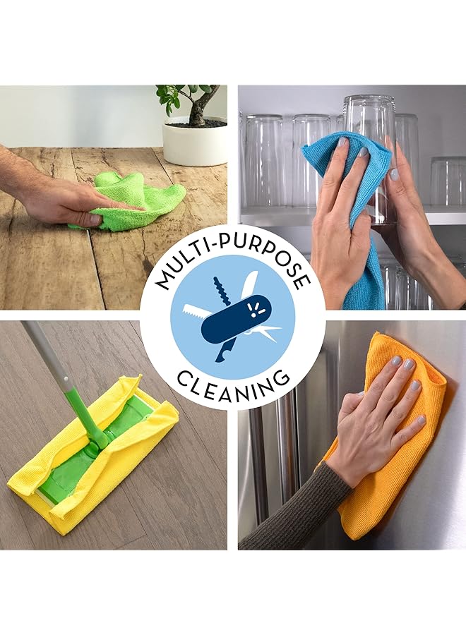 erorex Microfiber Cleaning Cloth For Home Bulk Cleaning Towels For Housekeeping Reusable And Lint Free Cloth Towels For Car Assorted Color 11.5 Inches X 11.5 Inches 50 Pack - Image 4