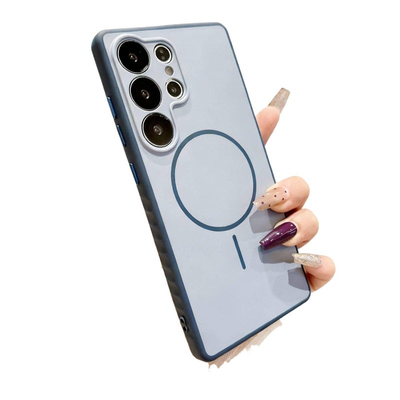 غطاء MagSafe | حماية من السقوط | مغناطيس قوي | مقاوم للصدمات لـ Samsung S25 Ultra / Samsung S25 | أزرق Acrylic - Image 1