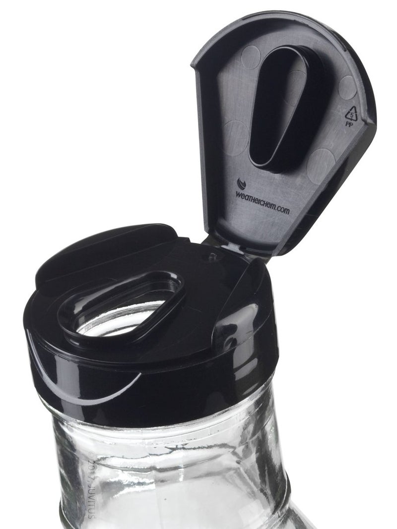 JUVITUS 12 oz Professional Clear Glass Thick Wall Sauce Bottle with Drip Resistant Flip Top Cap (2 Pack) for BBQ Sauce, Salad Dressings, more - Image 5