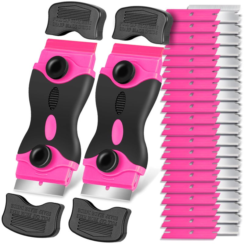 Nalisence Razor Blade Scraper Tool Kit - 2Pack Razor Scrapers & 40Pcs Extra Blades, Plastic Paint Scraper Tool, Razor Scraper Tool for Glass Top Stove, Scrappers for Cleaning Window, Cooktop, Oven, Floor - Image 1