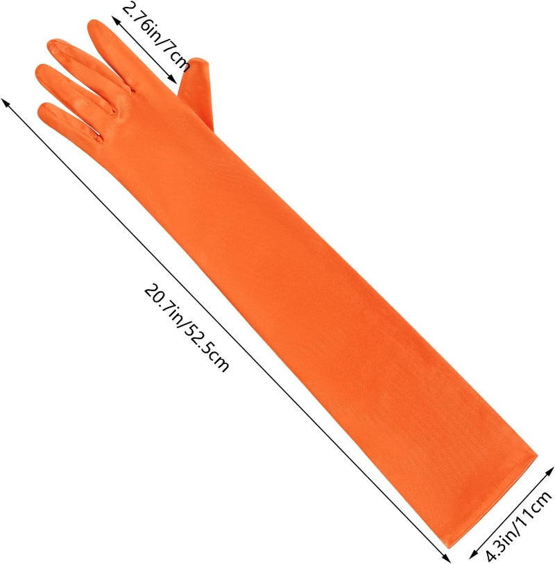 Wobe Long Opera Party 20s Satin Gloves Stretchy Adult Size Elbow Length Wedding - Image 2