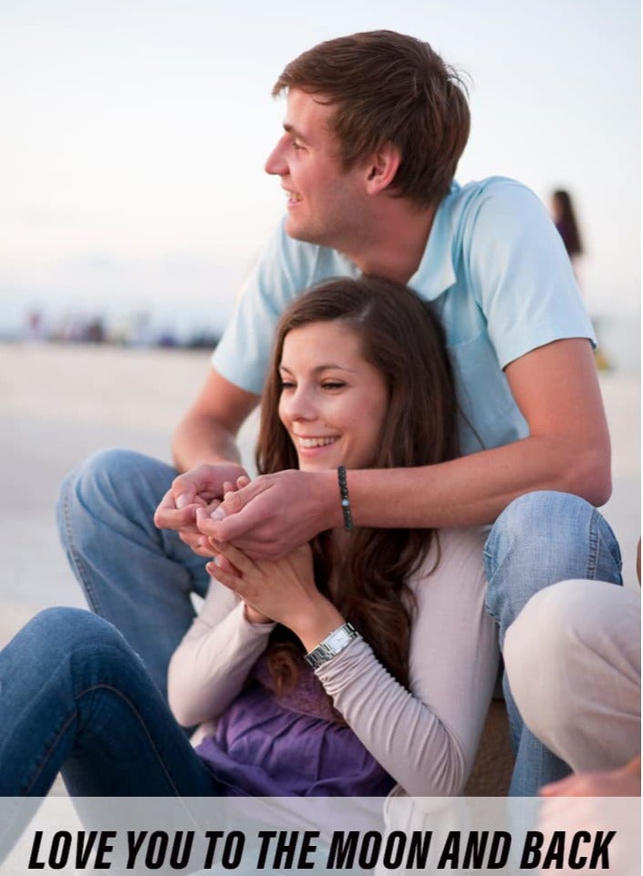 Excefore Beaded Bracelets, Jewelry Gifts for Men Women - 7.5 inches One Year Anniversary with Meaningful Card Anniversary Birthday Valentines Gifts for Husband Boyfriend Dad Son - Image 5