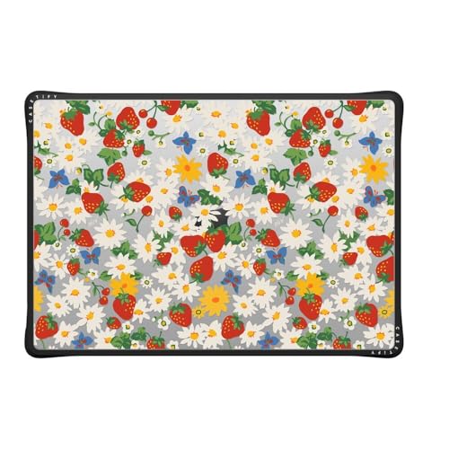 CASETiFY Impact MacBook Pro 16 M1M4 Case Cushioned Impact CornersScratchResistantAntiSlip Grip Strawberry Daisy Clear Black