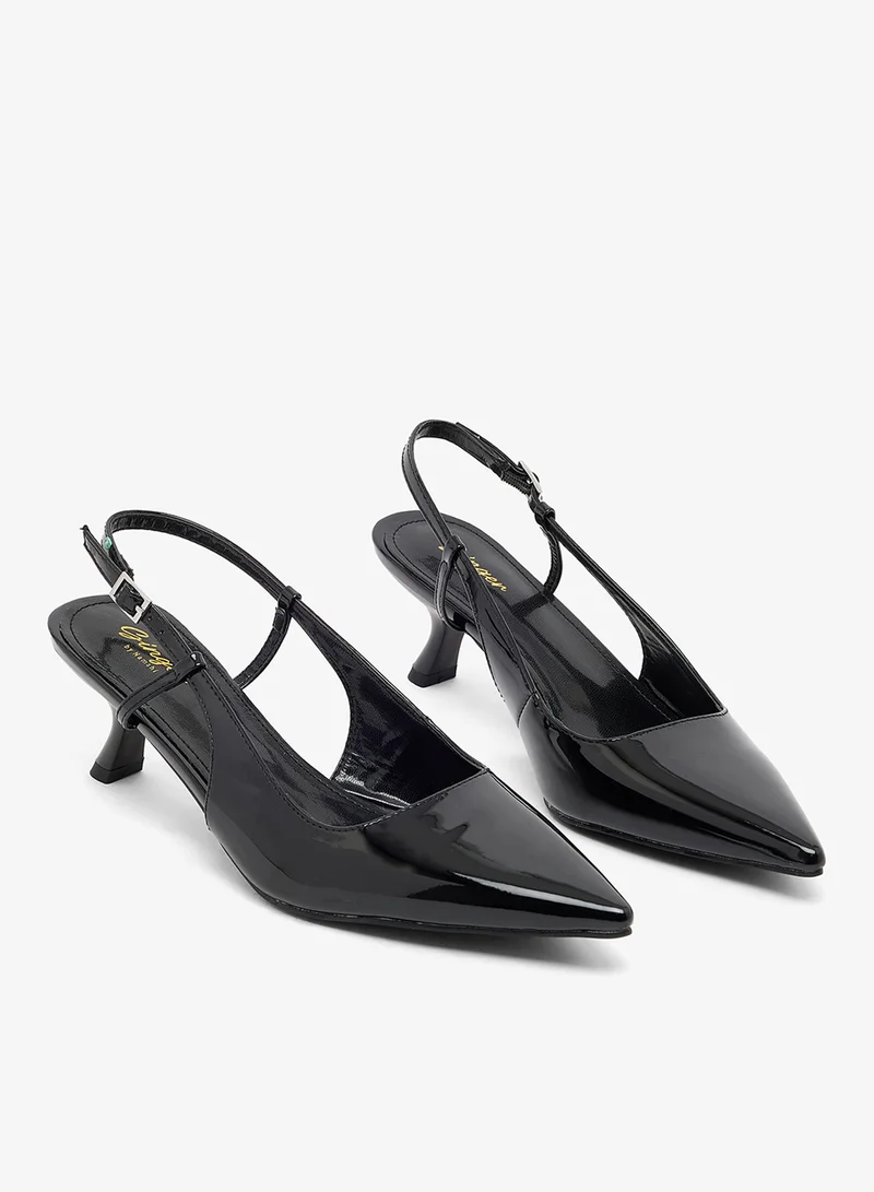 Ginger Sling Back Pumps With Kitten Heel
