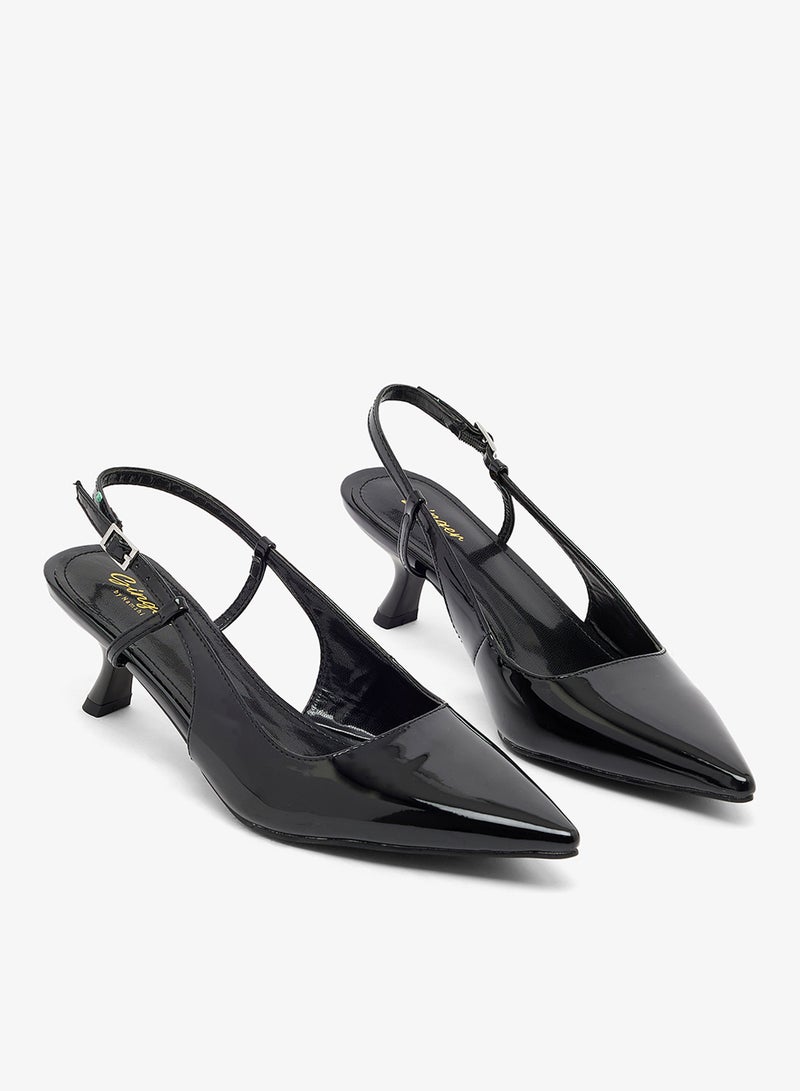 جينجر حذاء بكعب رفيع وحزام خلفي - Image 4