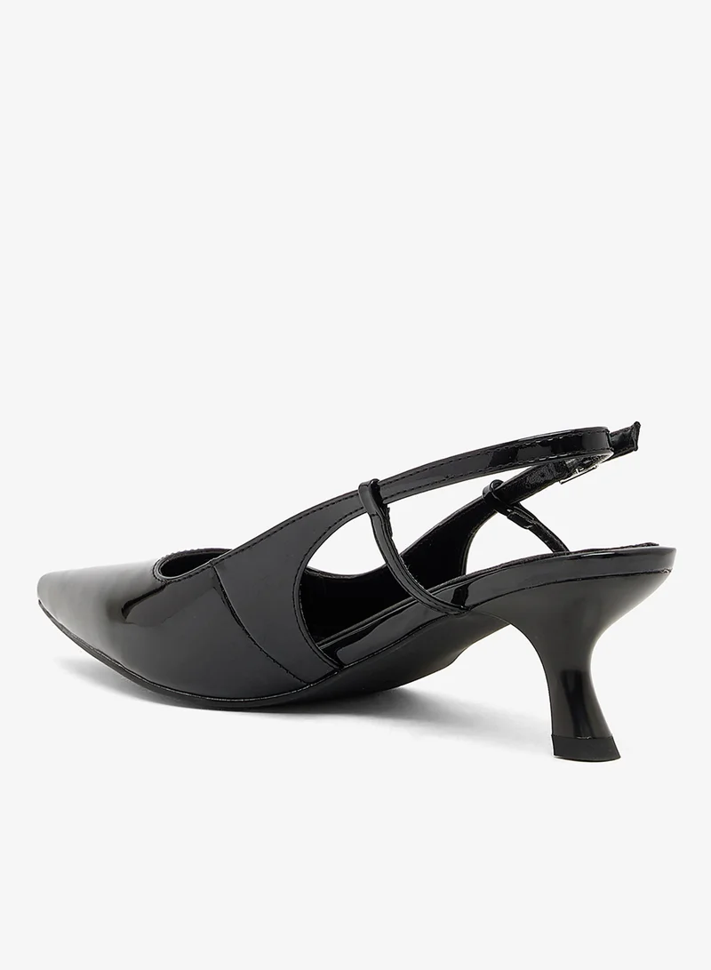 Ginger Sling Back Pumps With Kitten Heel