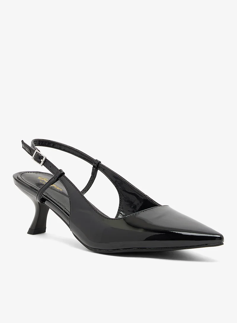 Ginger Sling Back Pumps With Kitten Heel