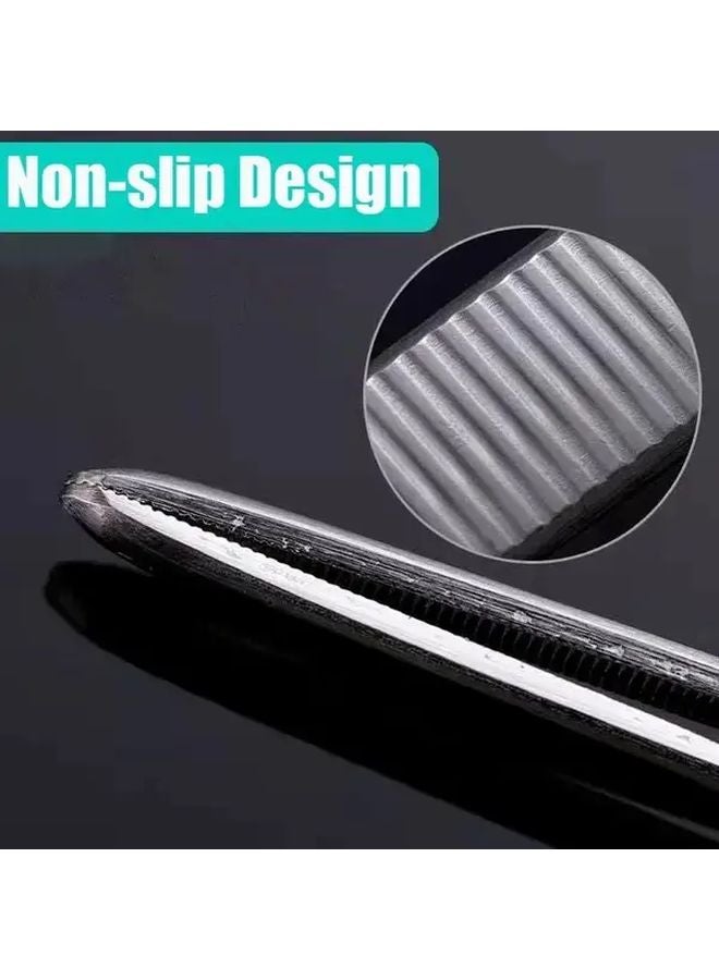 18.9 Inch Curved Stainless Steel Aquarium Tongs Multi Functional Pet Feeding Tool - Image 5